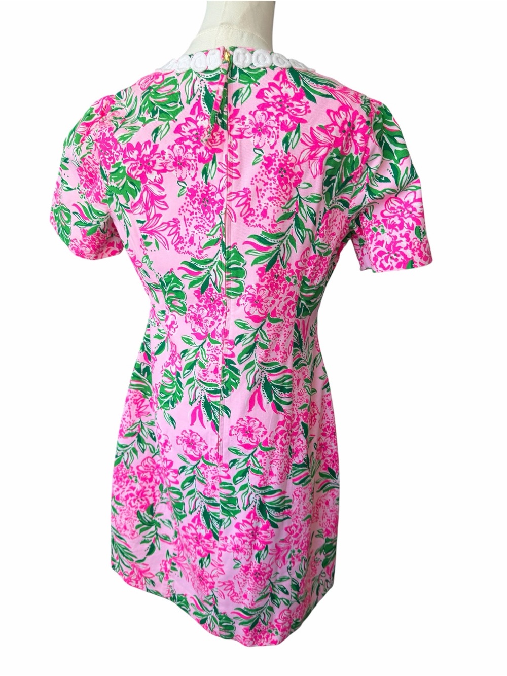 L Lilly Pulitzer Mila Short Sleeve Shift Dress Size 8 in CONCH SHELL PINK - Picture 3 of 10